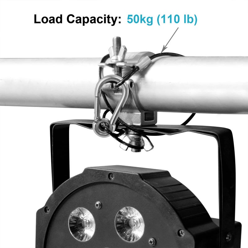 eoere 20 PCS 25"(65cm) Safety Cable, Black Coated Braided Stainless Steel Security Rope for DJ Stage Par Light, Max.Load 110 lb - Image 3